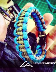 Gray and Sky Blue Paracord Survival Bracelet