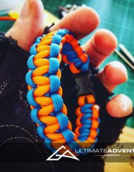 Orange and Sky Blue Paracord Survival Bracelet