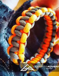 Gray and Orange Paracord Survival Bracelet