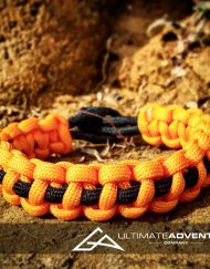 Orange with Black Supporter Band Paracord Survival Bracelet