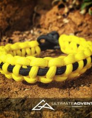 Yellow with Black Supporter Band Paracord Survival Bracelet