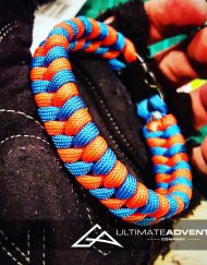 Orange and Sky Blue Switchback Paracord Survival Bracelet