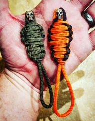 DOUBLE SET King Tut Paracord Keychain Mummy with Skull, Paracord Zipper Pull, EDC Gear