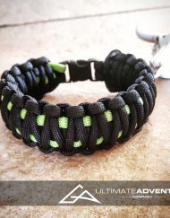 EDC Gear, Black & Neon Green King Cobra Paracord Bracelet, Hunting Fashion