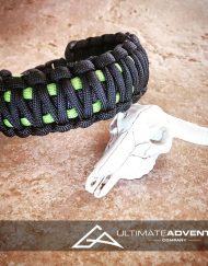 EDC Gear, Black & Neon Green King Cobra Paracord Bracelet, Hunting Fashion