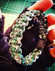 EDC Gear, Grass Green Camo Paracord Survival Bracelet, Fathers Day Gift