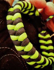 EDC Gear, Neon Green & Black Fishtail Paracord Bracelet, Fathers Day Gift