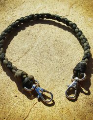 EDC Gear, OD Green & Black Paracord Keychain, Paracord Lanyard