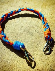 EDC Gear, Sky Blue and Neon Orange Paracord Keychain, Paracord Lanyard