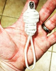 White King Tut Paracord Keychain Mummy with Skull, Paracord Zipper Pull, EDC Gear